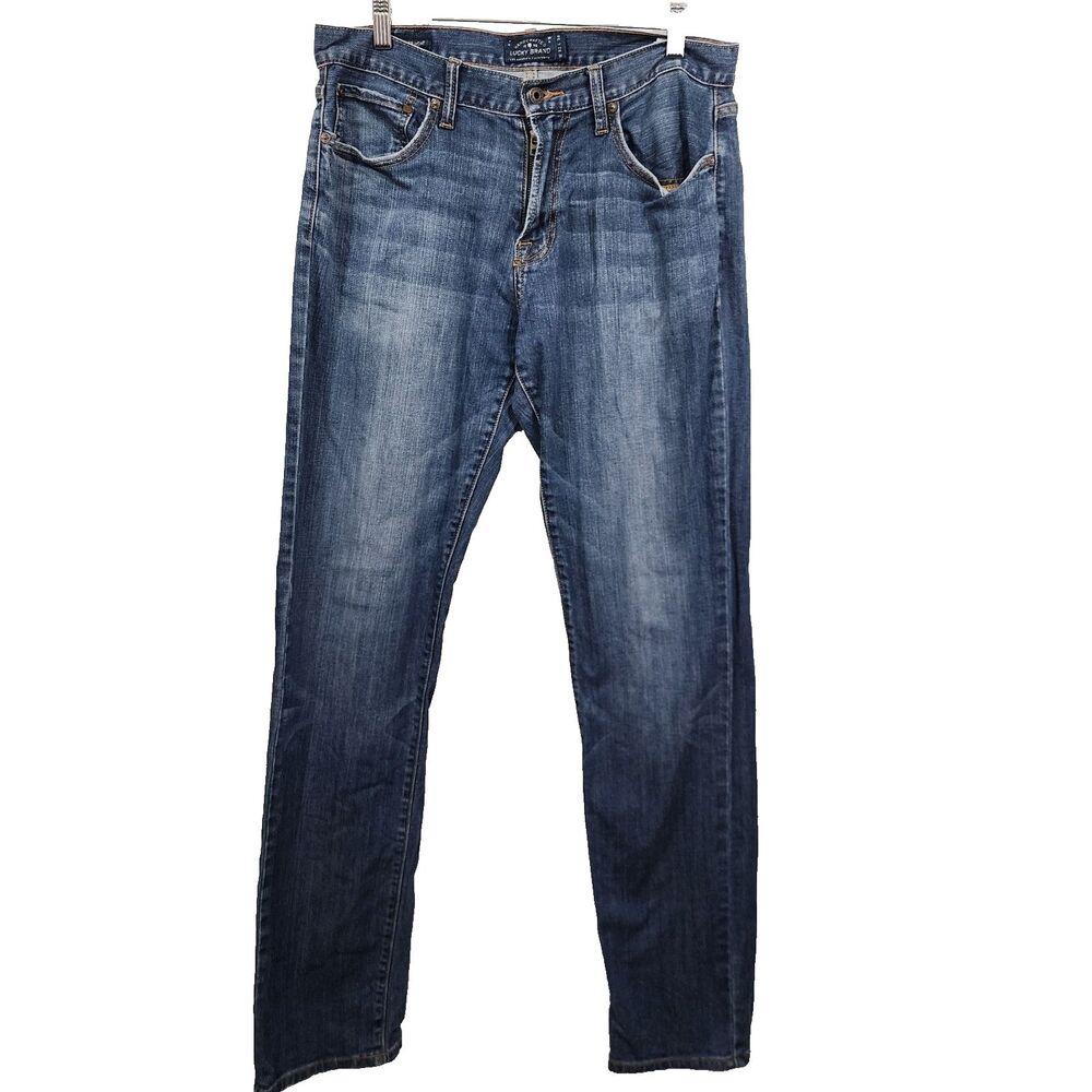 Lucky Brand Mens Jeans 221 Original Straight Leg Medium Wash broken-in W32 L34